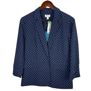 Market & Spruce | Gibson Navy White Polka Dot Texture Blazer New